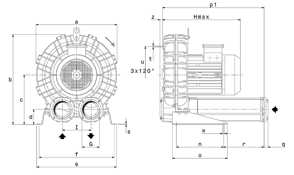 Wymiary SCL K07RMD MOR 5,5 kW